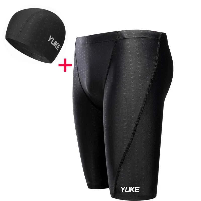 Men Swim Shorts Waterproof Goggles & Ear-plug Cap - MENLL